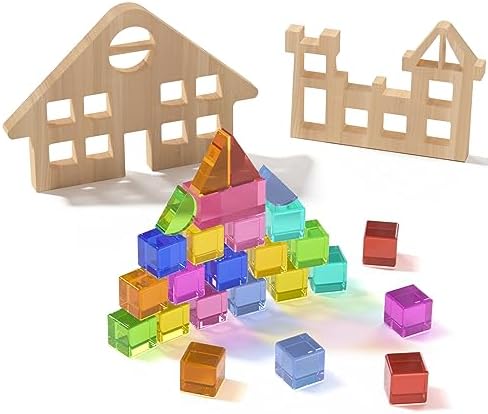 Number Blocks 24pcs Wooden Building Blocks Set, Stacking Blocks