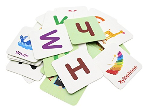 image for VEBE BabyPrice 56pcs Anti-Tear Flash Cards Learning Alphabet Puzzle Ca