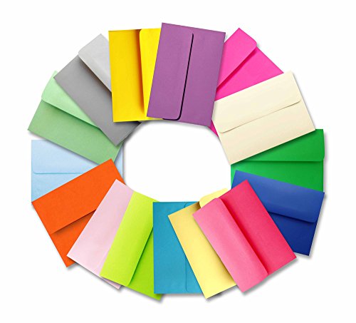 Assorted Multi Color (50 Boxed) A2 Envelopes 4-3/8 x 5-3/4 for 4-1/8 x 5-1/2 Response Cards, Invitations Announcements - Astrobrights & More from The Envelope Gallery