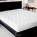 MALOUF SLEEP TITE Quilted Mattress Pad with Soft Down Alternative Fill - Hypoallergenic - Twin , White