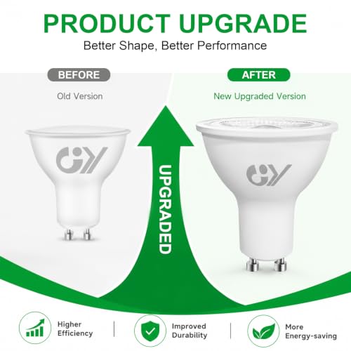 GY GU10 LED Bulb 4.9W 780lm Warm White 3000K Energy Saving LED Bulb,The New UK Energy Efficiency Class B Replaces 80W, 110°Beam Angle Non-Dimmable, 10 Pack