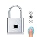 Fingerprint Padlock, Uervoton Gym Lock for Locker, Sports, School & Employee Locker, Outdoor, Fence, Hasp and Storage - All Weather Metal and Steel IP65 (No App Lock) (Silver)
