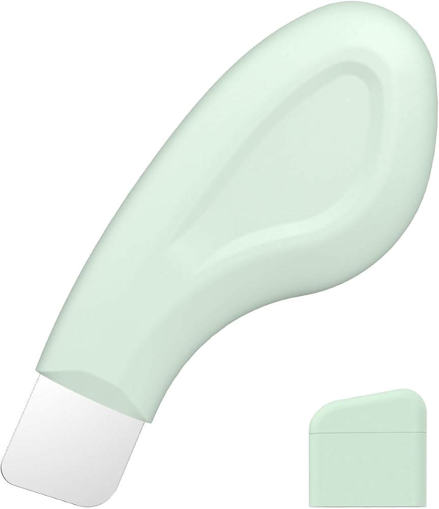 Sookga Blackhead Remover Tool, Stainless Steel Face Scraper for Deep Cleansing, Skin Scrubber Face Spatula with Silicone Cove