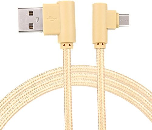 �� Orcbee �� _Nylon Braided Micro USB 90 Degree Right Angle 2A Fast Data Sync Charger Cable White