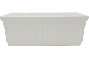 The HC Companies Venetian Window Planter Box w/Drain Plug - Long Planter Box for Windowsills, Balconies & More - Plastic Larg