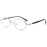 Oval Glasses For Men Thin Metal Eyeglasses Frame Women Unisex Clear Lens Eyewear