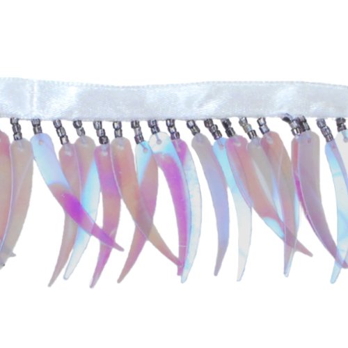 Expo SM3898LV Tusk Sequin Beaded Fringe Trim, 24-Inch