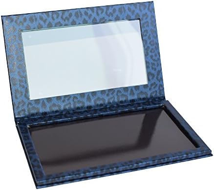 DIY Empty Magnetic Makeup Palette Professional Leopard Eyeshadow Cosmetic Box(Blue)