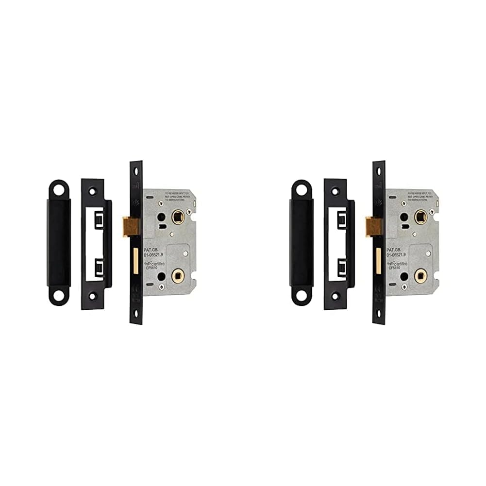 Carlisle Brass BAE5025 EASI-T Bathroom Lock 64MM Residential, Matt Black (Pack of 2)