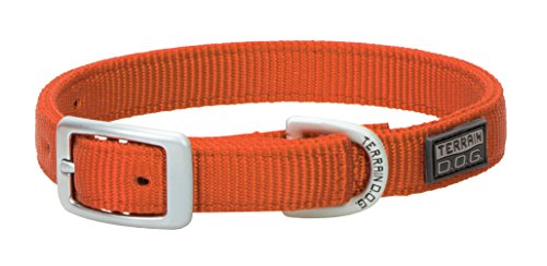 Terrain D.O.G. Nylon Double-Ply Dog Collar, Orange, 3/4" x 15"