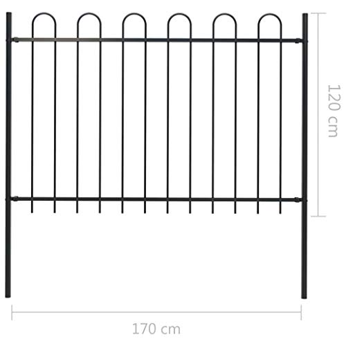vidaXL Gartenzaun mit Bügel-Design Pfosten Metallzaun Schmuckzaun Deko Zaun Zaunelemente Gitterzaun Stahlzaun Zäune… – Bild 6