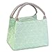 Buringer Reusable Insulated Lunch Bag Cooler Tote Box Meal Prep for Men & Women Work Picnic or Travel （Geometry Green Small Size）