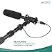 Movo CMP-25 Microphone Boom Pole with Integrated Microphone Cable for XLR Microphones - 8.2' ft Adjustable Telescoping Extension Pole