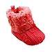 Weixinbuy Baby Girls Knit Soft Fur Winter Warm Snow Boots Crib Shoes