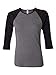 Bella Ladies' Two-Tone 3/4-Sleeve Raglan T-Shirt M Deep Heather/Black