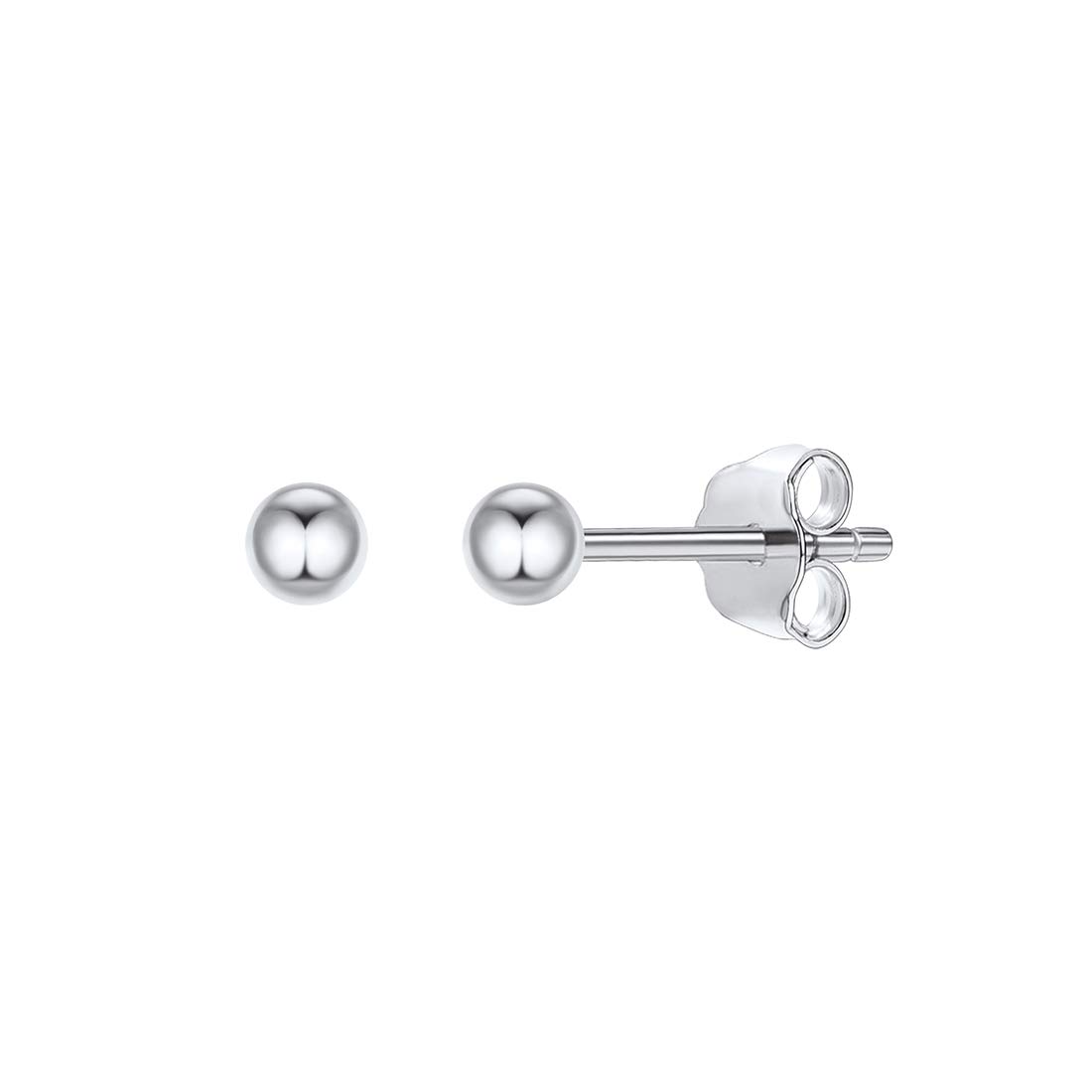 ChicSilver 925 Sterling Silver Ball Stud Earrings for Women 3mm Round Cartilage Ear Studs Fashion Jewelry