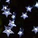 Windpnn 30ft Solar Powered Star String Lights, 50LED 8 Modes Solar Fairy Lights Outdoor Waterprooof for Christmas, Party, Wedding, Home, Garden, Patio Decoration (Cool White)