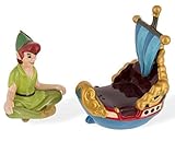 Disney Parks Peter Pan Pirate Ship Figurine Salt and Pepper Shaker Set NEW
