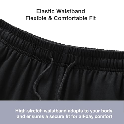 D-Sport Men's Cotton Short Pants - Drawstring Sport Shorts for Men - Casual Shorts Gym Sweatpants with Elastic Waist and Two Deep Zipper Pockets