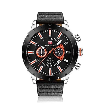 Mini Focus Luxury Mens Watch,Top Brand Dual Quartz Watch,Chronograph Casual Fashion Waterproof Stainless Steel Back Male Wristwatch MF0079G.04