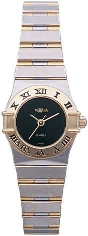 Medana Women's Classic Series Round Two-Tone Black Dial Steel Bracelet Watch # 2047