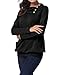 Miusey Womens Raglan Long Sleeve Cowl Neck Pullover Casual Tunic Sweatshirts with Pockets