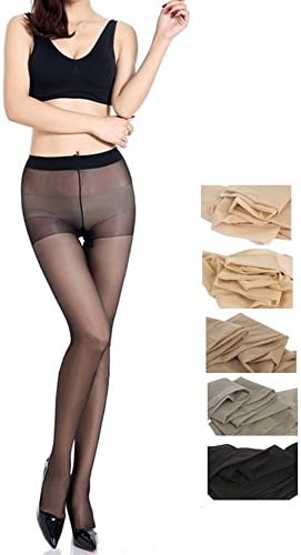 QQsweet Women's Socks Control Top 20 Den Silk Stockings Tight Panty Hose(Dark Nude)