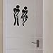 2PCS Toilet Decal For Home Décor Accents ,  PVC Cute Man Woman Washroom WC Sticker With Wall Stickers Murals ,  DIY Removable Art Wallpaper For Kids Living Room Bedroom Bathroom Office Home Decoration