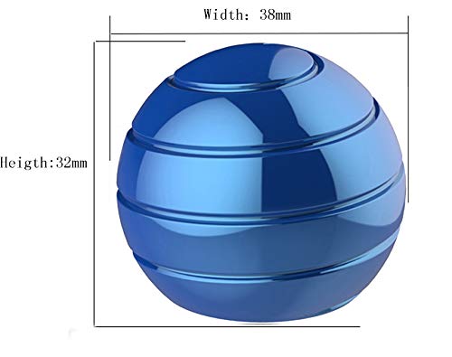 CaLeQi Desktop Ball Transfer Gyro Aluminum Alloy Kinetic Desk Toy Stress Relief Office Executive Gadgets Metal Ball Full Disassembly Rotary Decompression Toy-Small (Blue)