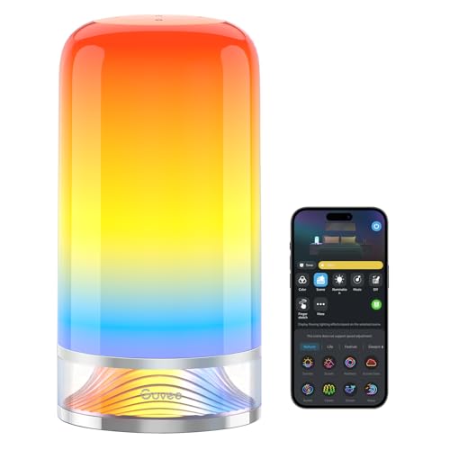 Govee Bedside Touch Table Lamp, Night Light Kids LED RGBICWW Works with Matter and Alexa,with Music Sync and 64 Scene Modes,Nightstand Light for Bedroom Decor(Corded Electric)