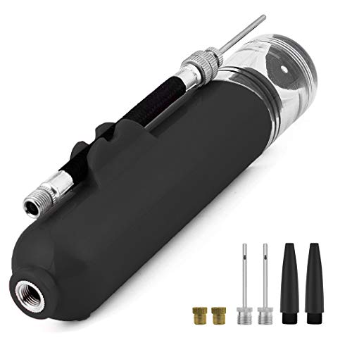Dual Action Ball Pump and Bike Pump, BROTOU Inflator Air Pump with 3 Needles and 2 Nozzles for Soccer Ball, Basketball, Volleyball, Balloons, Bicycles (Presta and Schrader Valve)