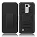 LG K8 Case, Escape 3 Case, Phoenix 2 Case, Zenic(TM) Hybrid Dual Layer Armor Defender Full-body Protective Case Cover with Kickstand & Belt Clip Holster Combo Cover (Black)