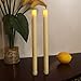 12 Inches Dripless Led Taper Candles with Timer Function, Flameless Real Wax Electric Candle, Battery Operated for Christmas and Thanksgiving, Pack of 2 (Ivory)