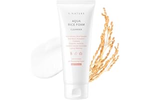 S.NATURE AQUA RICE FOAM CLEANSER | Facial Cleanser, Rice Extract Rice Powder Cleanser with Mild Cleansing, Glycerin,Vegan, Face Wash, Korean Skincareㅣ 80ml 2.7 Fl Oz