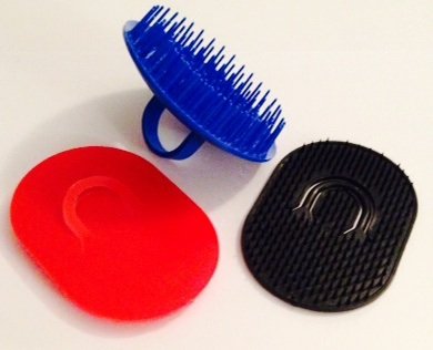 Shampoo Scalp Massage Brush Century #100 + 2 Genco Pocket Brushes * Made in USA * 3pack (Black Red and Blue Brush)