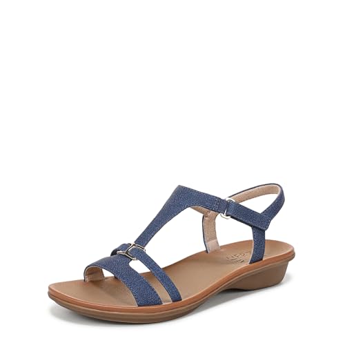 Naturalizer Women's Sofia Sandal Navy Faux Canvas 10 M