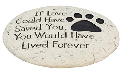 Old River Outdoors Pet Memorial Stone - If Love Could Have Saved You Paw Print Garden Stepping Stone - Thumbnail 3