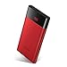 Slim Portable Charger，Power Bank 10000mah, PISEN Battery Pack with LED Display, Dual USB External Battery Charger [Anti-Fingerprint] Compatible for iPhone, iPad, Samsung, Nexus and More (Red)
