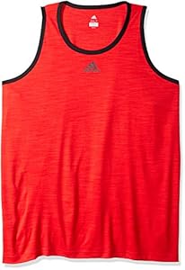 Image of adidas Men's Heathered Tank Top, Scarlet/Black, Large
