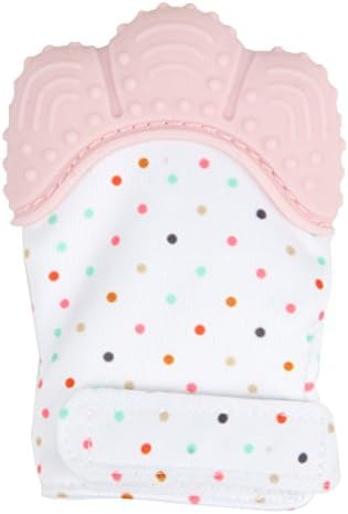 LongXer Silicone Baby Teether Mitten Like Teething Toys for Teething Ring Provides Self-Soothing Fun- Ideal Baby Shower Gift (Pink)