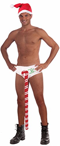 Forum Novelties Men's Novelty Candy Cane Stud Undies, Multi, One Size