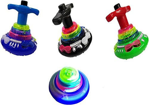 Emob Super Spinning Launcher Top with Flashing LED Light and Music Electric Gift Toy for Kids (Pack of 2)