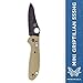 Benchmade - Mini Griptilian 555HG Knife, Sheepsfoot Blade, Plain Edge, Coated Finish, Sand Handle