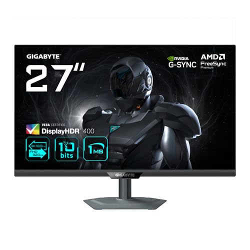 Gigabyte G27U 27” 4K UHD Gaming-Monitor - Dual-Modus (4K 160Hz oder FHD 320Hz), 3840 x 2160, 1ms, 350 cd/m², FreeSync Premium, DisplayHDR400, HDMI 2.1, DisplayPort 1.4