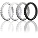 ThunderFit Womens Thin Swivel Silicone Wedding Bands, Stackable Rubber Engagement Rings 2.5mm Wide 2mm Thick - 1/4/8/10 Variety Multipack