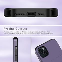 SAMONPOW for iPhone 15 Case with Card Holder Heavy