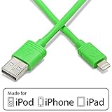 Aduro - Apple Certified/MFi - (6 Feet, 2 Meters) USB to Lightning Charge & Sync Cable fits all Apple Devices with Lightning Connector (Green)