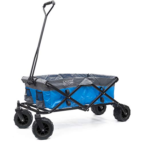 Creative Outdoor Distributor 900231 All-Terrain Folding Wagon, (Blue & Grey) - Divider Included