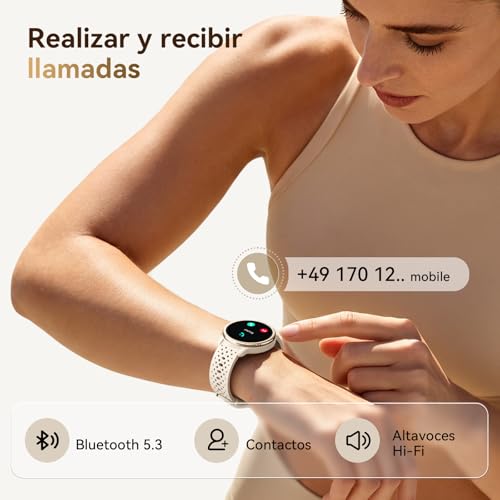 Women's Smart Watch 1.27 Inch Smartwatch Round Man 2 Straps, Sleep Monitor Health and Fitness Functions 120+ Sports Modes 3ATM Waterproof for iPhone/Samsung/Android Beige