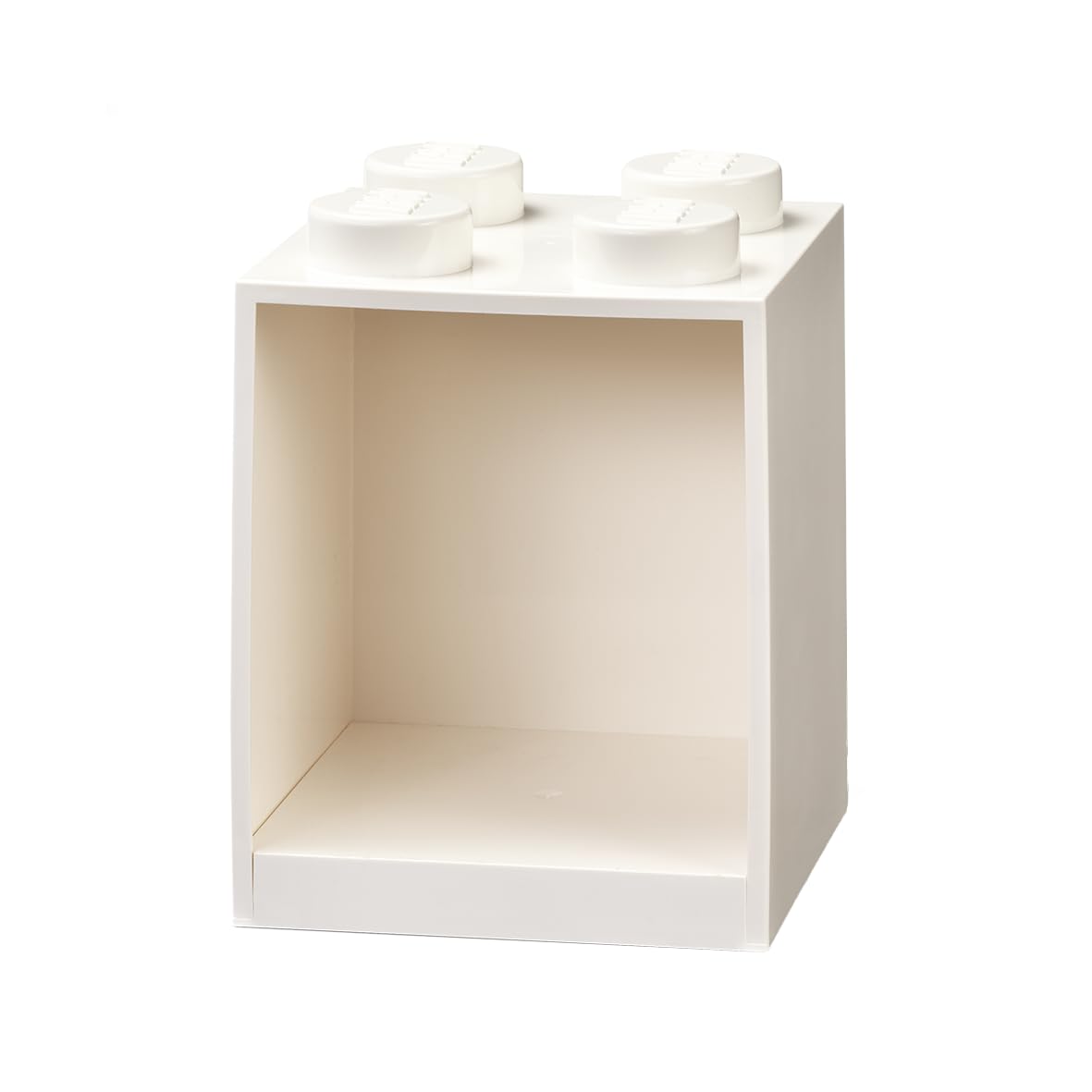 LEGO Brick Shelf 4 Knobs White, Stackable LEGO Storage Box, Desk Organiser, Storage Box for Toys, Books, and More, Home Decor, 159 x 161 x 47 mm